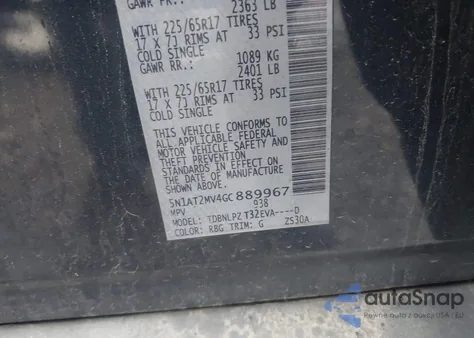 2016 Nissan Rogue S z USA, uszkodzony, nr VIN 5N1AT2MV4GC889967